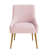 Beatrix Pleated Grey Velvet Side Chair