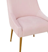 Beatrix Pleated Grey Velvet Side Chair