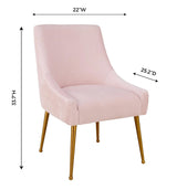 Beatrix Pleated Grey Velvet Side Chair