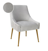 Beatrix Pleated Grey Velvet Side Chair