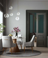 Beatrix Pleated Grey Velvet Side Chair