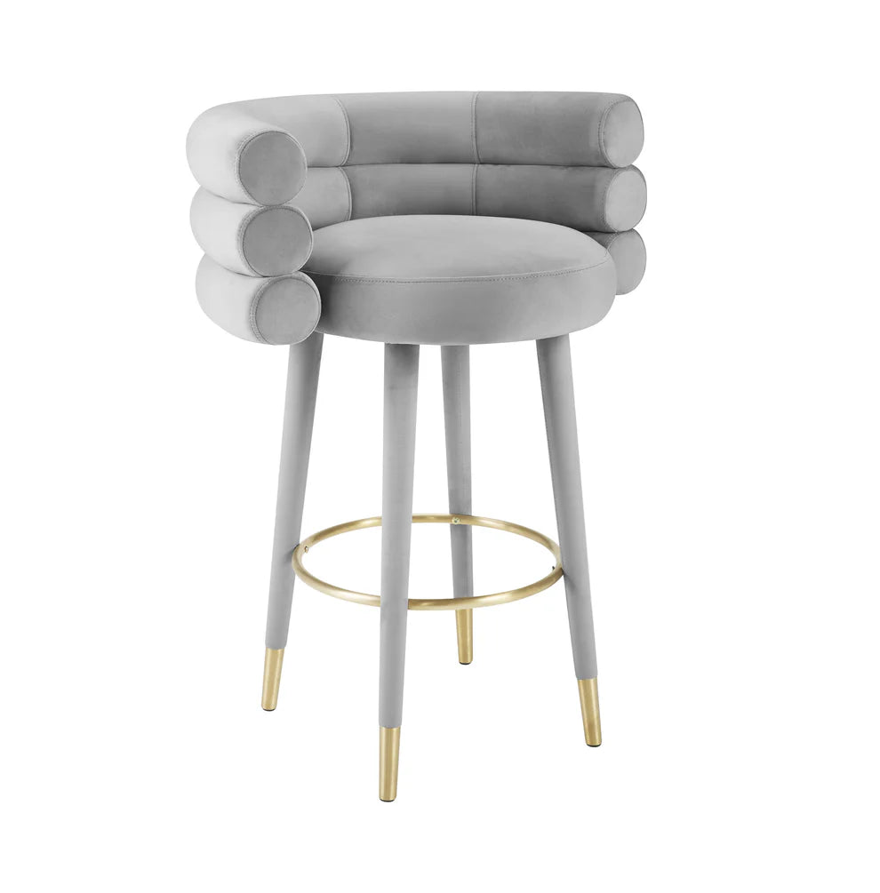 Betty Black Velvet Counter Stool
