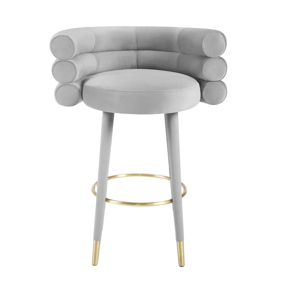 Betty Black Velvet Counter Stool