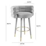 Betty Black Velvet Counter Stool