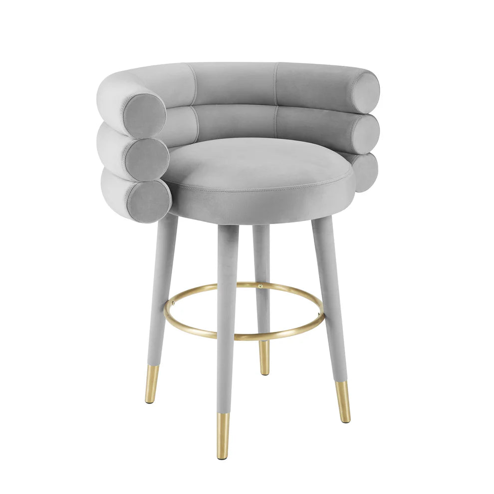 Betty Black Velvet Counter Stool