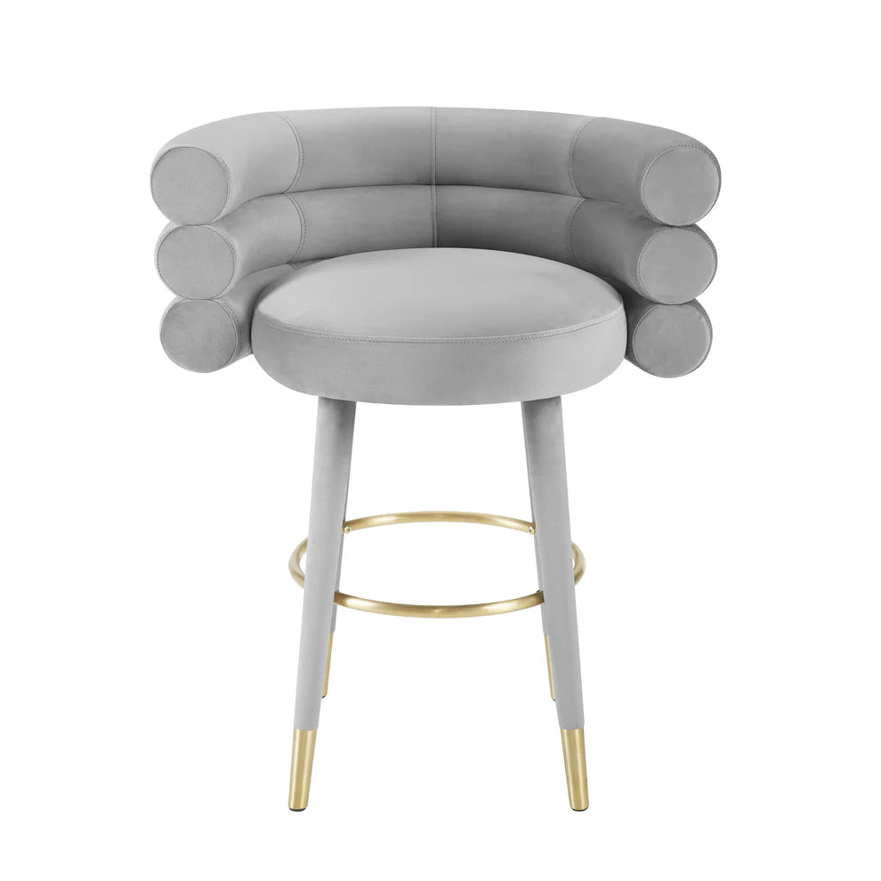 Betty Black Velvet Counter Stool