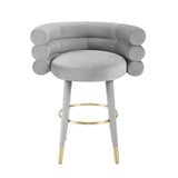 Betty Black Velvet Counter Stool