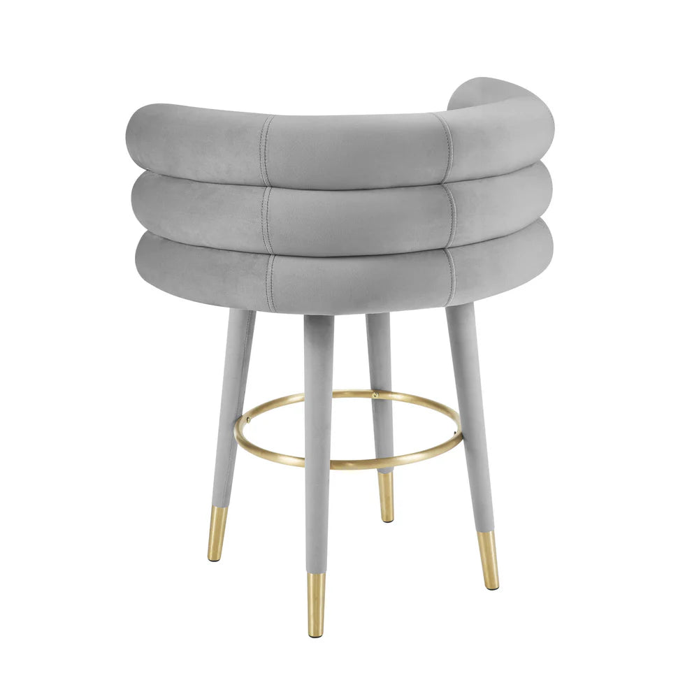 Betty Black Velvet Counter Stool