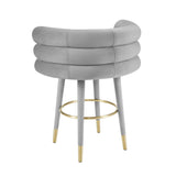Betty Black Velvet Counter Stool