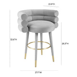 Betty Black Velvet Counter Stool
