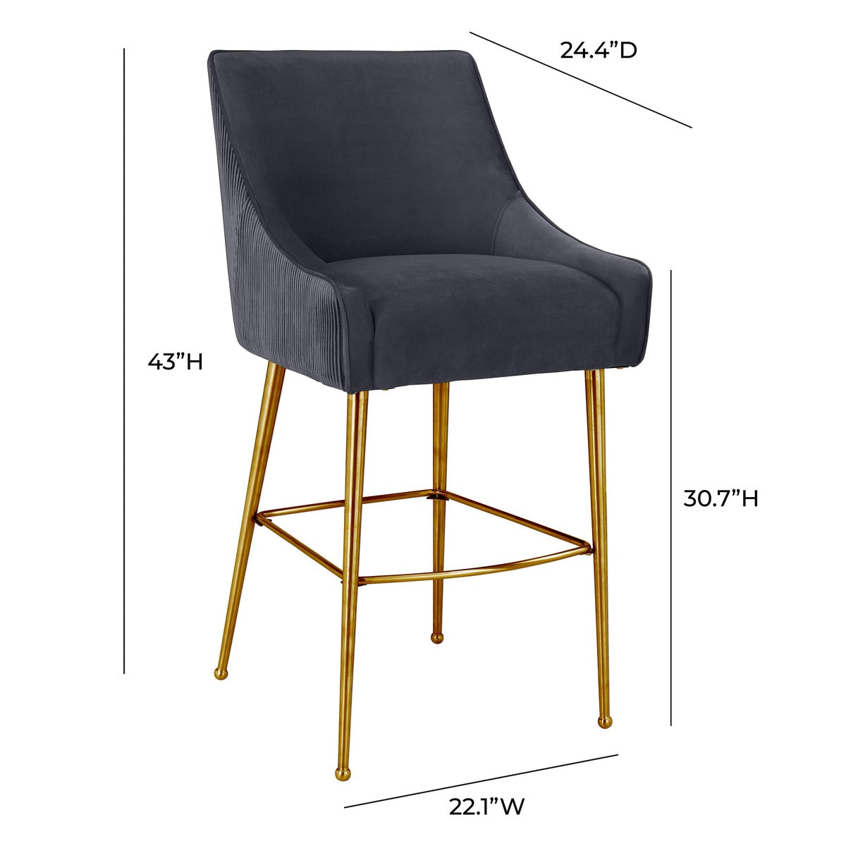 Beatrix Pleated Velvet Stool
