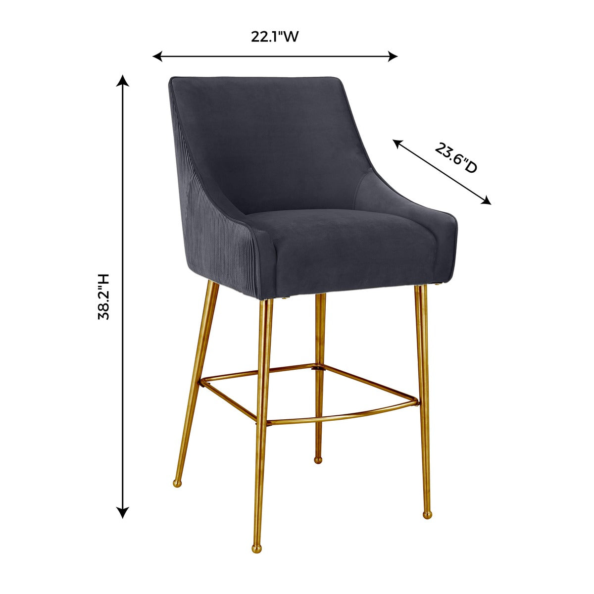 Beatrix Pleated Velvet Stool
