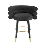 Betty Black Velvet Counter Stool