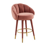 Myla Performance Velvet Swivel Stool - View 1