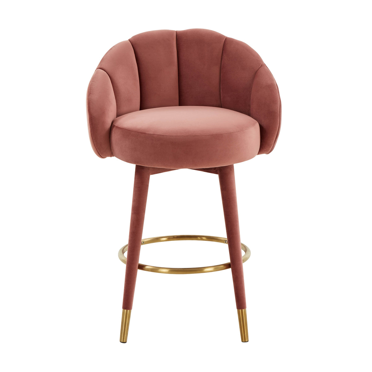 Myla Performance Velvet Swivel Stool - View 3