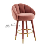 Myla Performance Velvet Swivel Stool - View 7