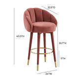 Myla Performance Velvet Swivel Stool - View 16