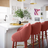 Myla Performance Velvet Swivel Stool - View 11