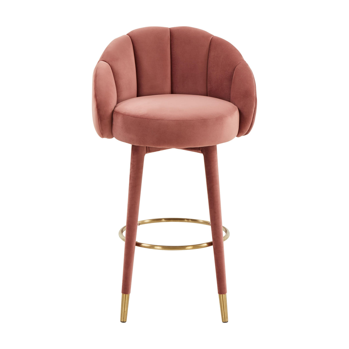 Myla Performance Velvet Swivel Stool - View 12