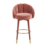 Myla Performance Velvet Swivel Stool - View 12