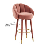 Myla Performance Velvet Swivel Stool - View 17