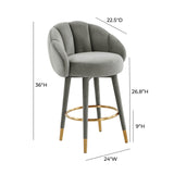 Myla Performance Velvet Swivel Stool - View 27