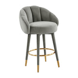 Myla Performance Velvet Swivel Stool - View 18