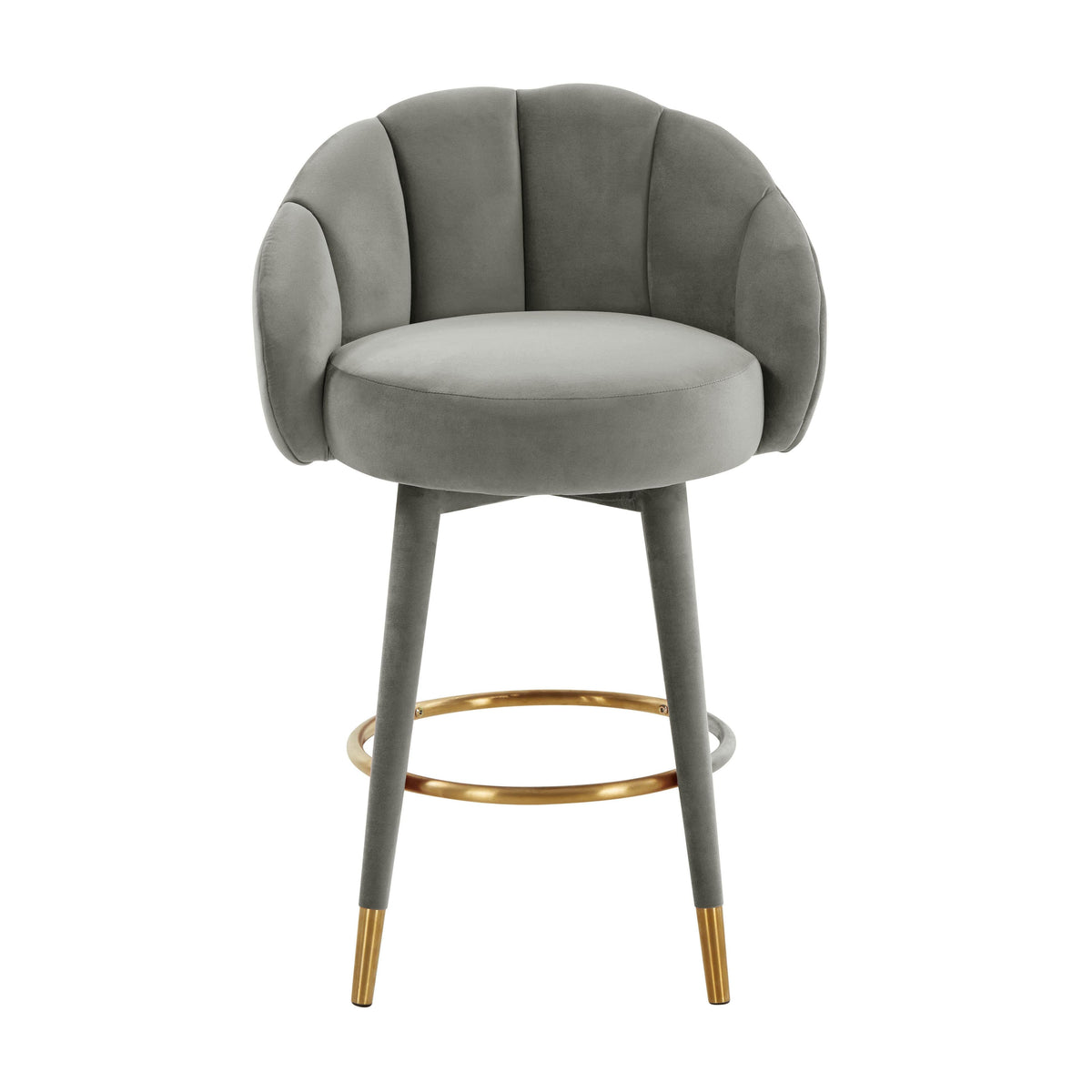Myla Performance Velvet Swivel Stool - View 20