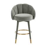 Myla Performance Velvet Swivel Stool - View 20