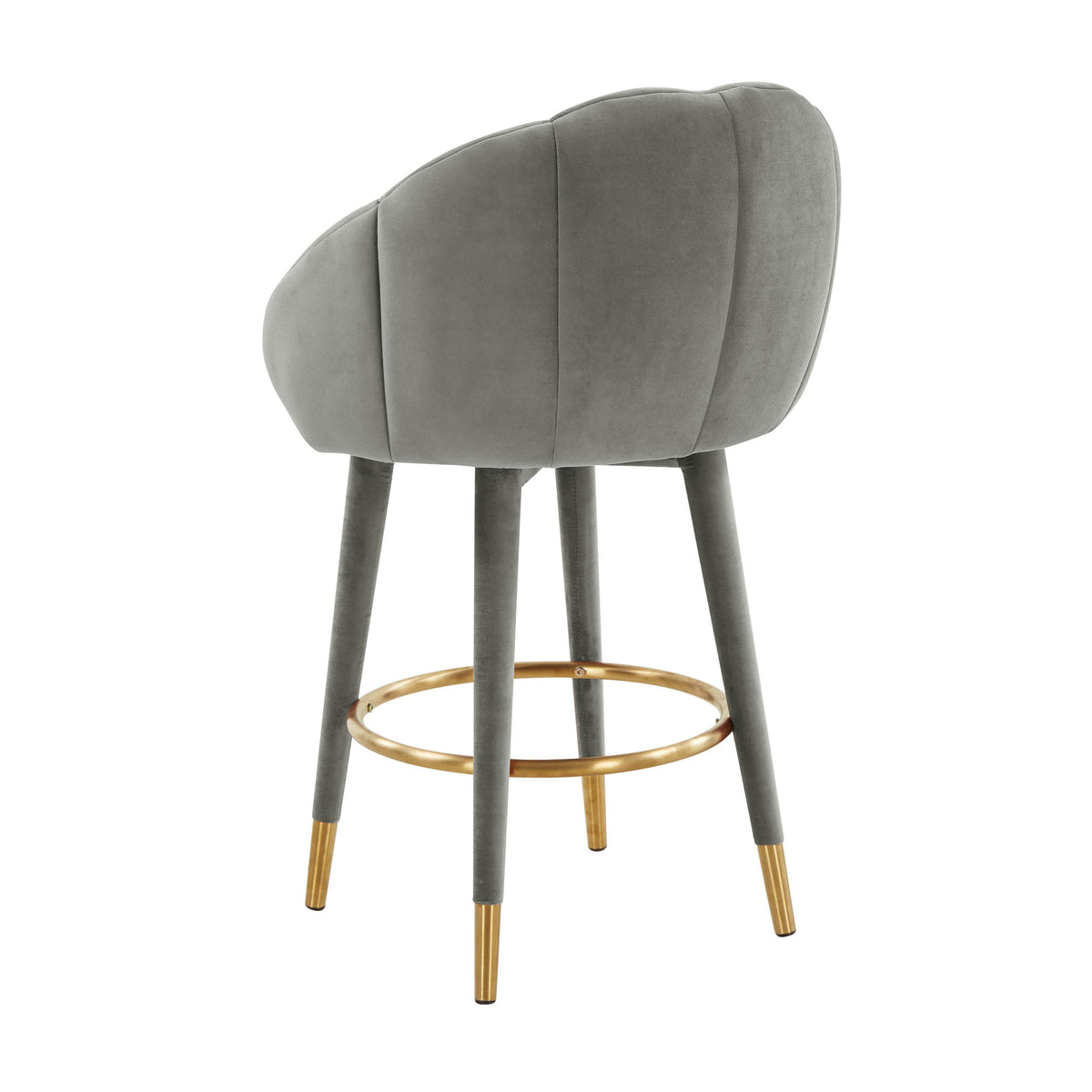 Myla Performance Velvet Swivel Stool - View 21