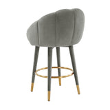 Myla Performance Velvet Swivel Stool - View 21