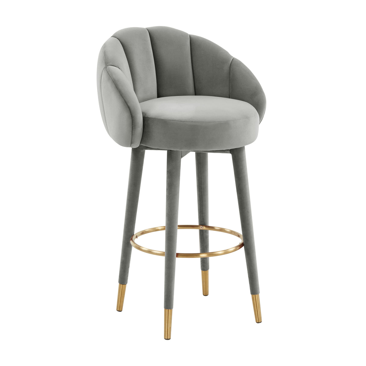 Myla Performance Velvet Swivel Stool - View 26