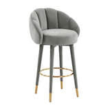 Myla Performance Velvet Swivel Stool - View 26