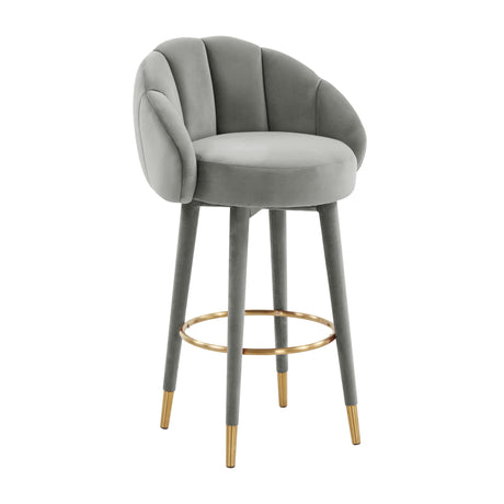 Myla Performance Velvet Swivel Stool - View 26
