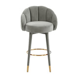 Myla Performance Velvet Swivel Stool - View 25