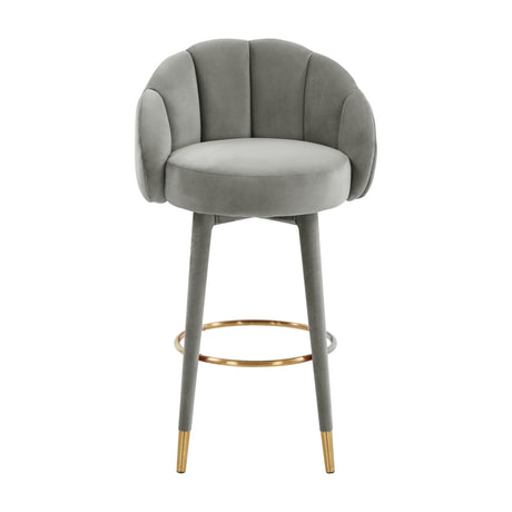 Myla Performance Velvet Swivel Stool - View 25