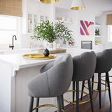 Myla Performance Velvet Swivel Stool - View 33