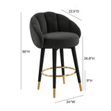 Myla Performance Velvet Swivel Stool - View 41