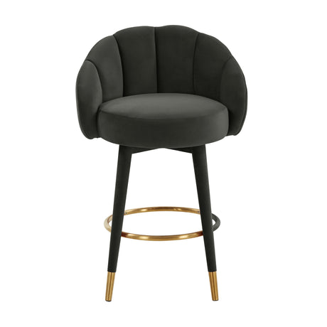 Myla Performance Velvet Swivel Stool - View 36