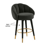 Myla Performance Velvet Swivel Stool - View 40