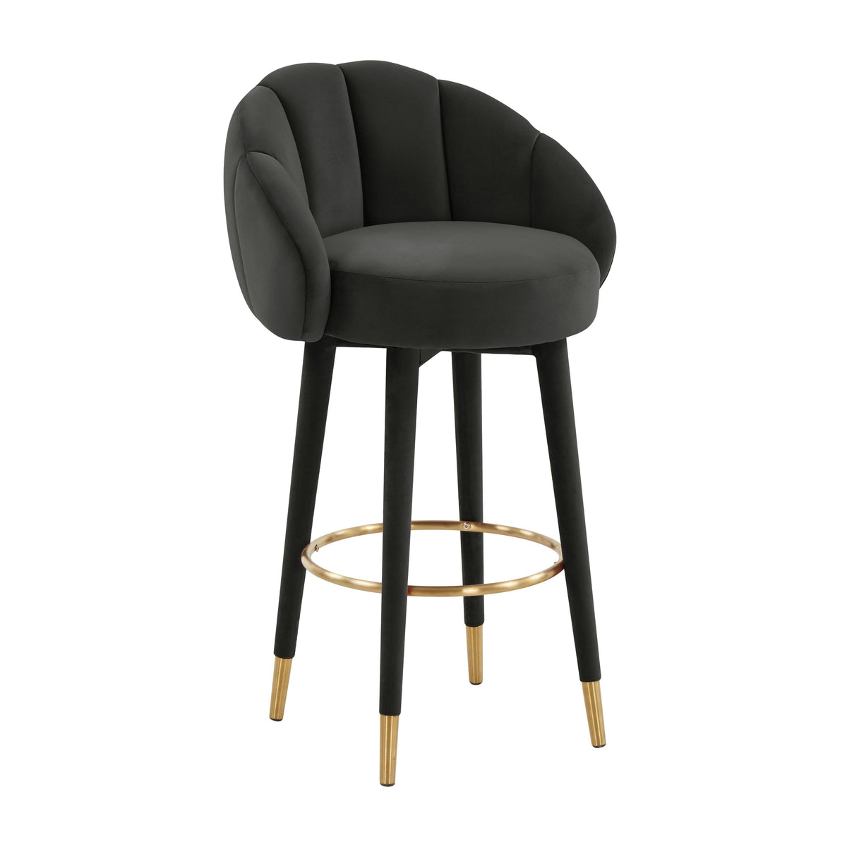 Myla Performance Velvet Swivel Stool - View 42