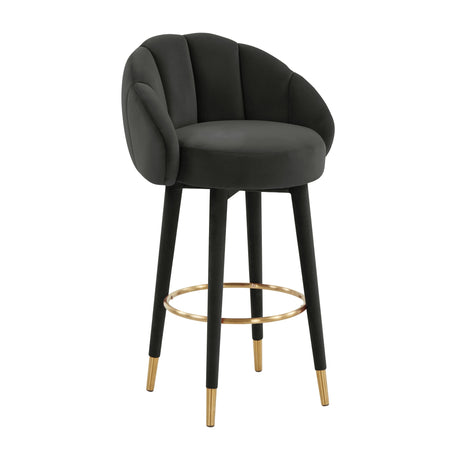 Myla Performance Velvet Swivel Stool - View 42