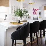 Myla Performance Velvet Swivel Stool - View 43