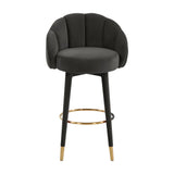 Myla Performance Velvet Swivel Stool - View 44