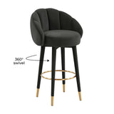Myla Performance Velvet Swivel Stool - View 48