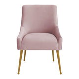Beatrix Pleated Grey Velvet Side Chair