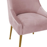 Beatrix Pleated Grey Velvet Side Chair