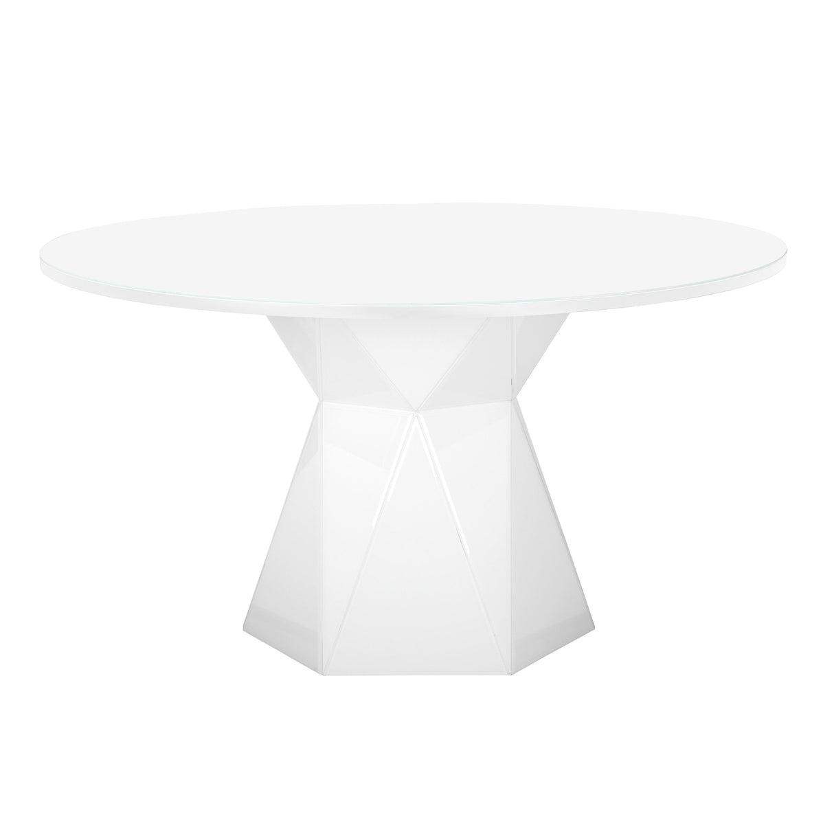Iris 56" Glass Round Dining Table