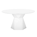 Iris 56" Glass Round Dining Table