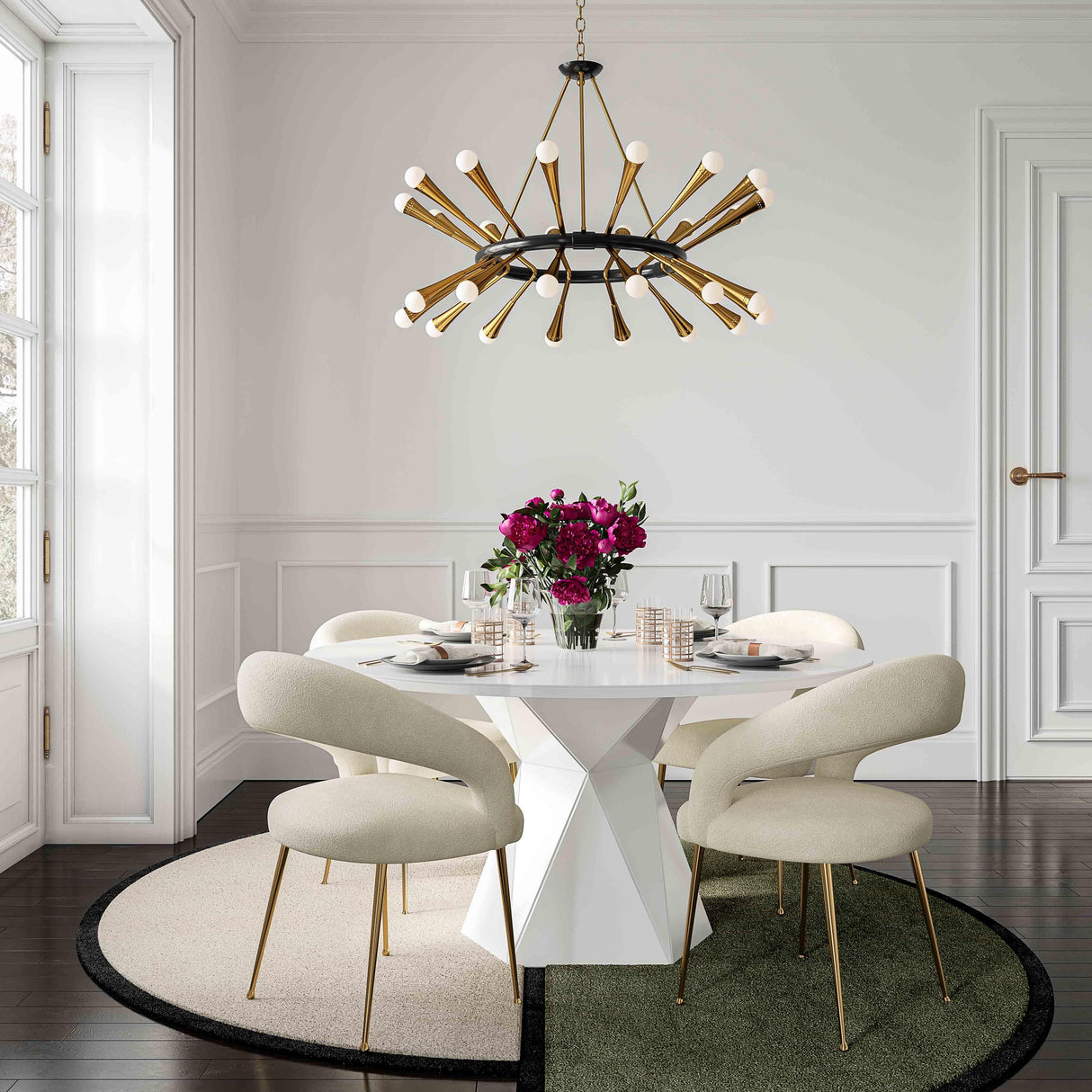 Iris 56" Glass Round Dining Table